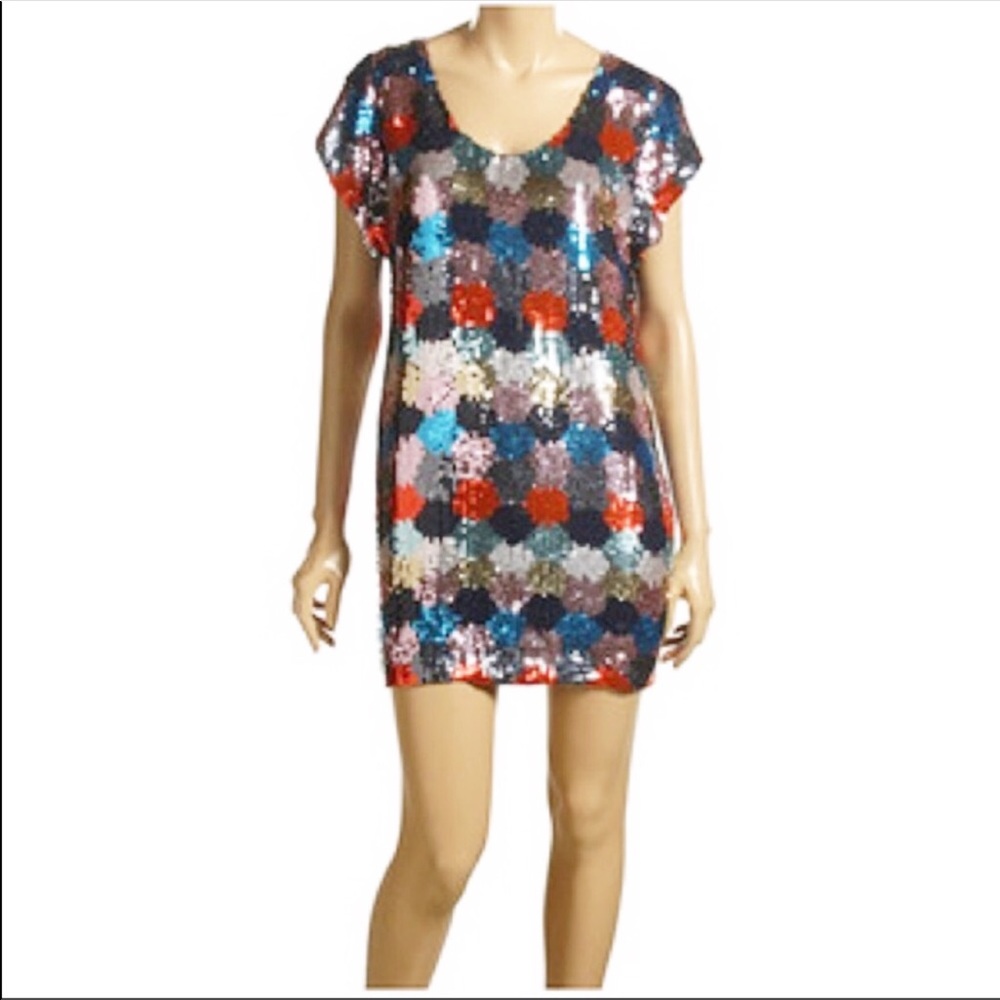 French Connection Multicolor Sequin Midi Dress - image 3